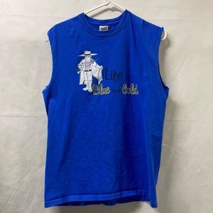 Life is Blue and Gold Sleeveless Tee Shirt